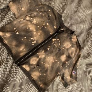 Champion homemade bleached & distressed zip up tee